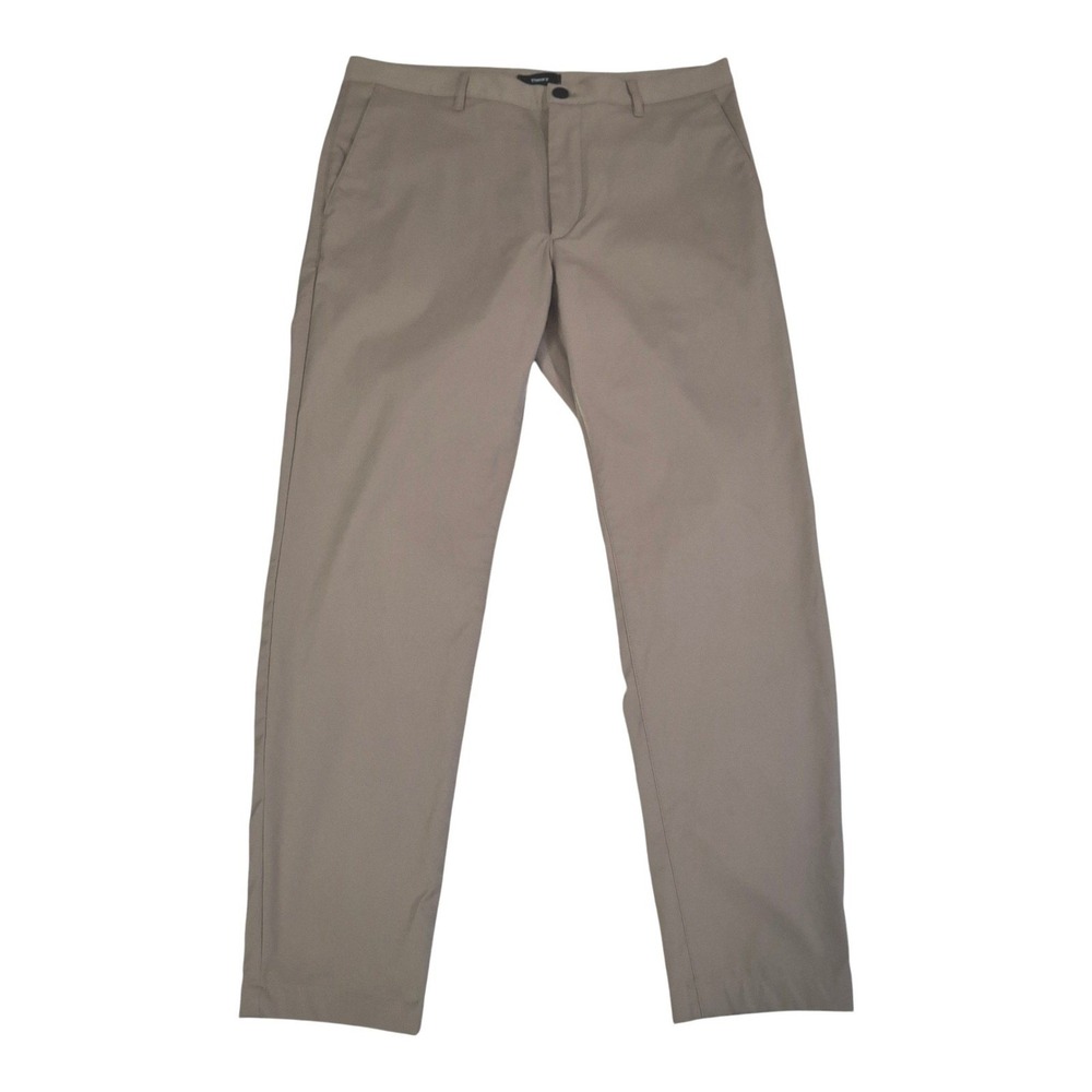 Theory Zaine SW Ascend Tech Pants Mens 34x28 Khaki Tan Slim Fit Chino H117212R